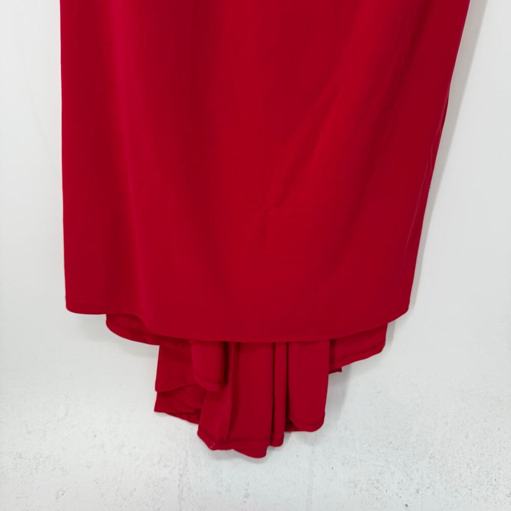 NWT Eloquii Maxi Formal Dress Womens Plus Size 16 Red Sleeveless V-Neck Hi-Low - Picture 7 of 9